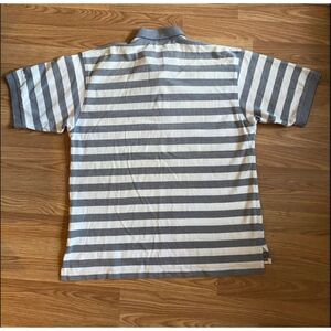 Ashworth Grey and White Striped Polo Golf Shirt: Size L